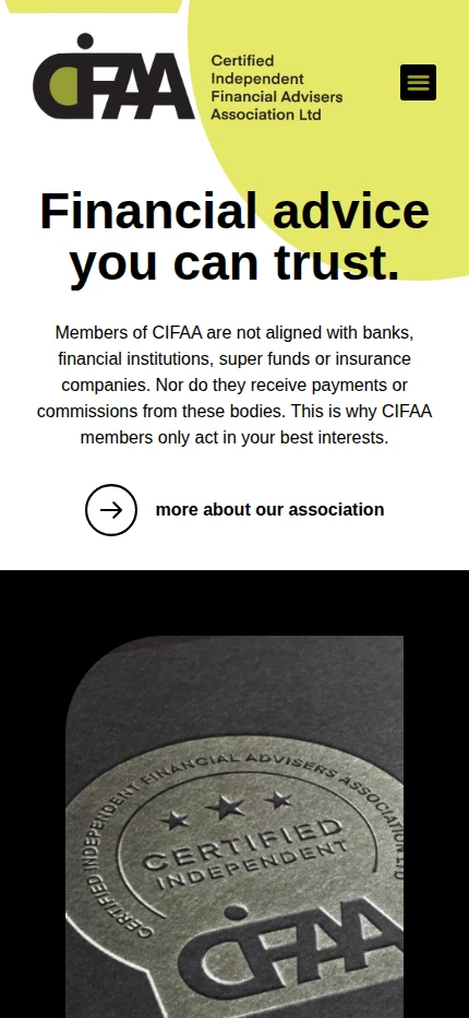 CIFAA website mobile view
