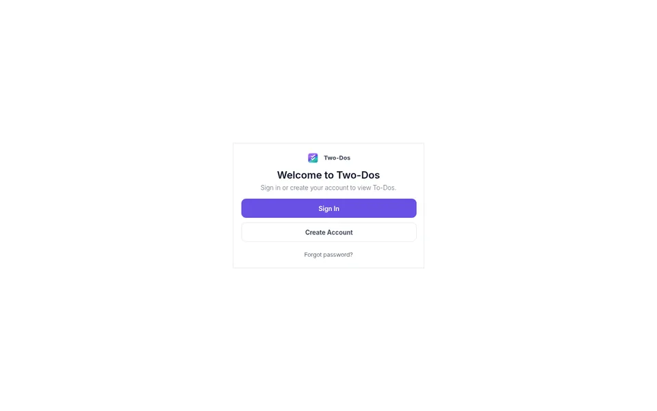 Two-Dos safe public demo homepage