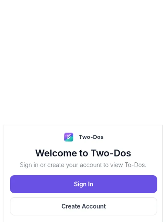 Two-Dos safe public demo homepage on mobile