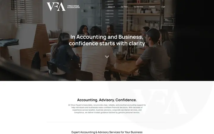 Vince Fayad and Associates accounting website homepage