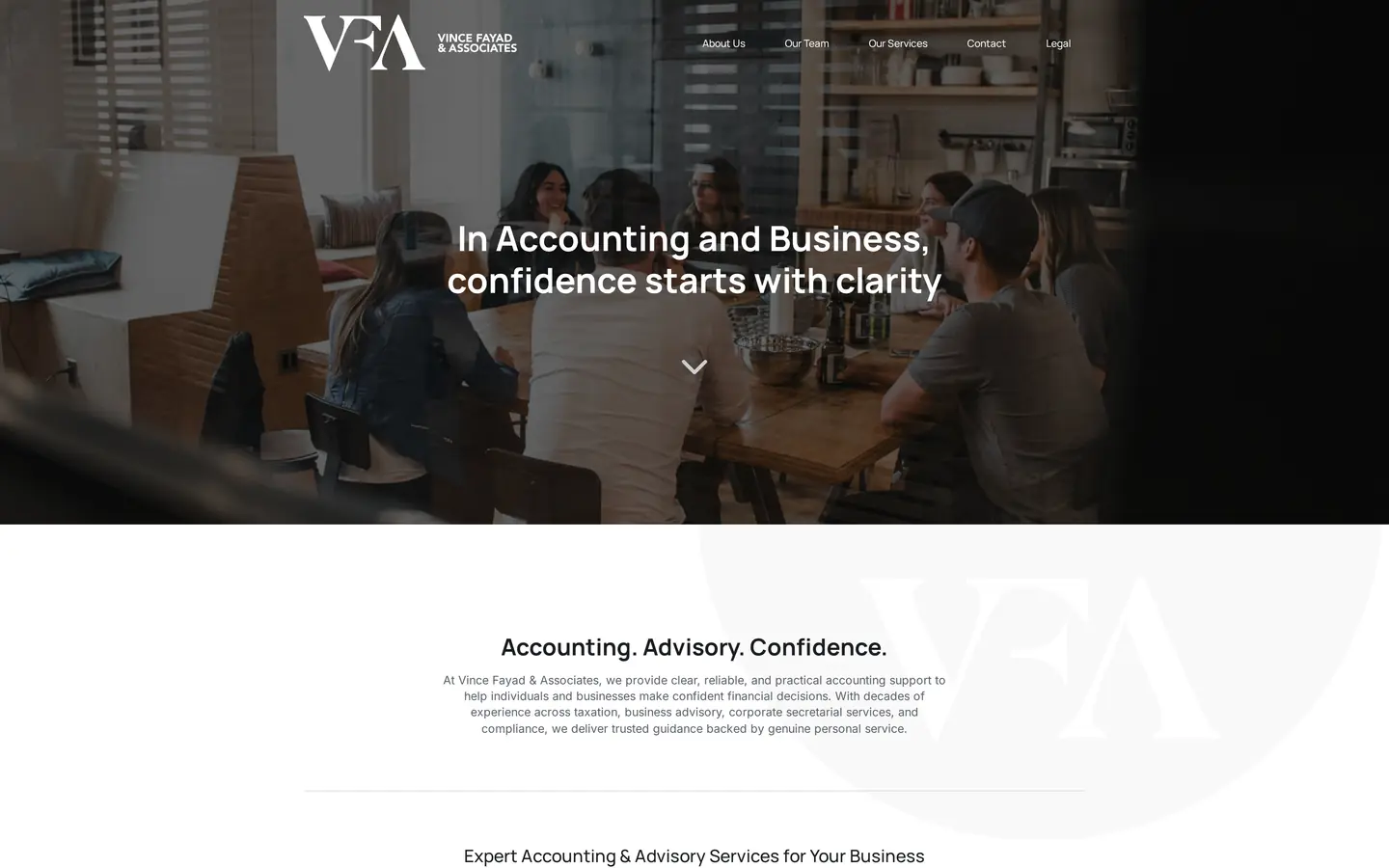 Vince Fayad and Associates accounting website homepage